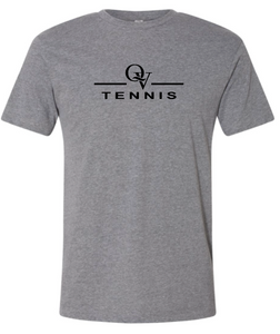 *NEW* QUAKER VALLEY TENNIS FINE COTTON JERSEY YOUTH & ADULT SHORT SLEEVE TEE -  BLACK OR HEATHER