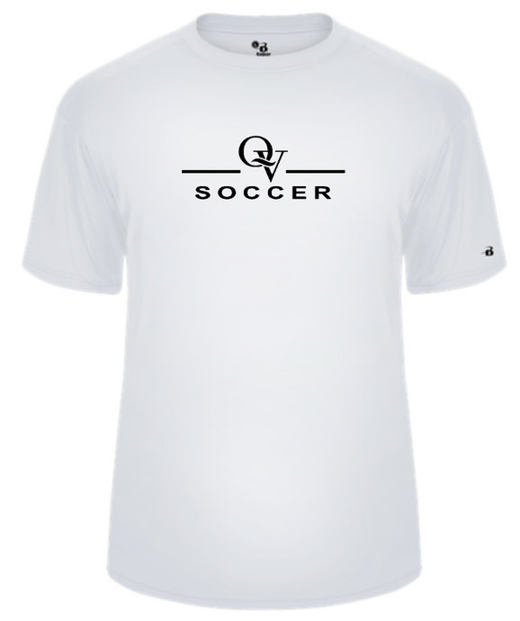 *NEW* QUAKER VALLEY SOCCER -  YOUTH & ADULT PERFORMANCE SOFTLOCK SHORT SLEEVE T-SHIRT - WHITE OR BLACK