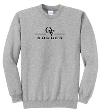 Load image into Gallery viewer, *NEW* QUAKER VALLEY SOCCER YOUTH &amp; ADULT CREWNECK SWEATSHIRT - ATHLETIC HEATHER OR JET BLACK