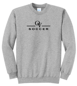 *NEW* QUAKER VALLEY SOCCER YOUTH & ADULT CREWNECK SWEATSHIRT - ATHLETIC HEATHER OR JET BLACK