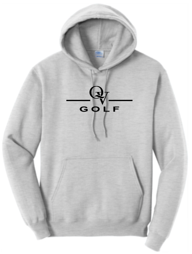 *NEW* QUAKER VALLEY GOLF YOUTH & ADULT HOODED SWEATSHIRT - ATHLETIC HEATHER OR JET BLACK