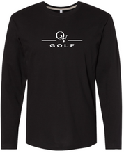 Load image into Gallery viewer, QUAKER VALLEY GOLF FINE COTTON JERSEY YOUTH &amp; ADULT LONG SLEEVE TEE -  WHITE OR BLACK