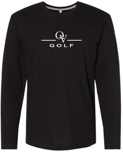 QUAKER VALLEY GOLF FINE COTTON JERSEY YOUTH & ADULT LONG SLEEVE TEE -  WHITE OR BLACK