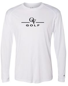 QUAKER VALLEY GOLF -  YOUTH & ADULT PERFORMANCE SOFTLOCK LONG SLEEVE T-SHIRT - WHITE OR BLACK