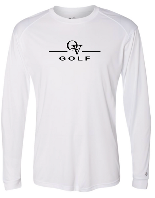 *NEW* QUAKER VALLEY GOLF -  YOUTH & ADULT PERFORMANCE SOFTLOCK LONG SLEEVE T-SHIRT - WHITE OR BLACK