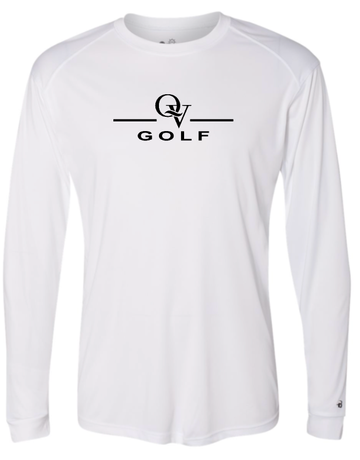 QUAKER VALLEY GOLF -  YOUTH & ADULT PERFORMANCE SOFTLOCK LONG SLEEVE T-SHIRT - WHITE OR BLACK