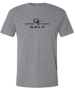 QUAKER VALLEY GOLF FINE COTTON JERSEY YOUTH & ADULT SHORT SLEEVE TEE -  BLACK OR HEATHER