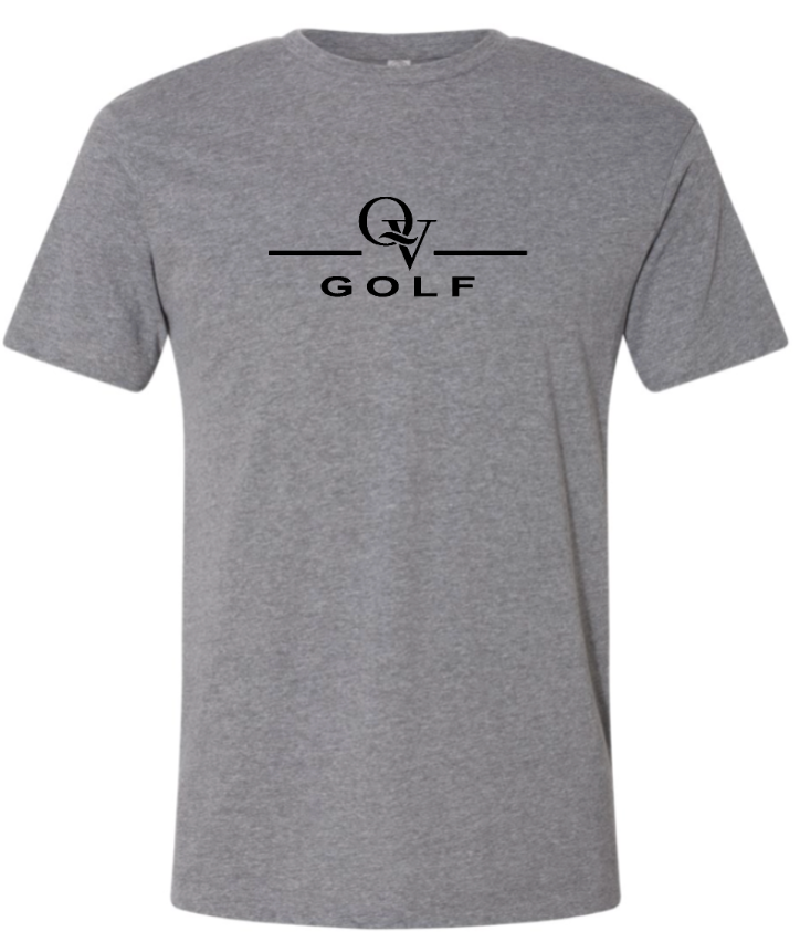 QUAKER VALLEY GOLF FINE COTTON JERSEY YOUTH & ADULT SHORT SLEEVE TEE -  BLACK OR HEATHER