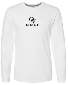 QUAKER VALLEY GOLF FINE COTTON JERSEY YOUTH & ADULT LONG SLEEVE TEE -  WHITE OR BLACK