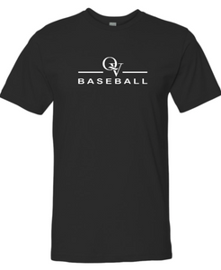 QUAKER VALLEY BASEBALL FINE COTTON JERSEY YOUTH & ADULT SHORT SLEEVE TEE -  BLACK OR HEATHER