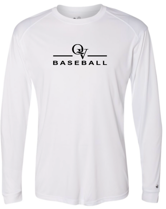 QUAKER VALLEY BASEBALL -  YOUTH & ADULT PERFORMANCE SOFTLOCK LONG SLEEVE T-SHIRT - WHITE OR BLACK