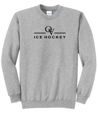 Load image into Gallery viewer, *NEW* QUAKER VALLEY ICE HOCKEY YOUTH &amp; ADULT CREWNECK SWEATSHIRT - ATHLETIC HEATHER OR JET BLACK