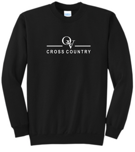 *NEW* QUAKER VALLEY CROSS COUNTRY YOUTH & ADULT CREWNECK SWEATSHIRT - ATHLETIC HEATHER OR JET BLACK