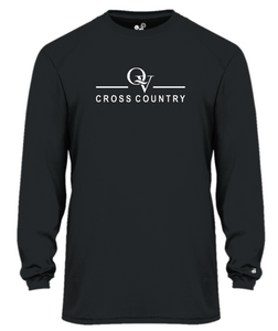 *NEW* QUAKER VALLEY CROSS COUNTRY -  YOUTH & ADULT PERFORMANCE SOFTLOCK LONG SLEEVE T-SHIRT - WHITE OR BLACK