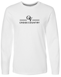 *NEW* QUAKER VALLEY CROSS COUNTRY FINE COTTON JERSEY YOUTH & ADULT LONG SLEEVE TEE -  WHITE OR BLACK