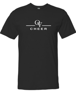 QUAKER VALLEY CHEER FINE COTTON JERSEY YOUTH & ADULT SHORT SLEEVE TEE -  BLACK OR HEATHER