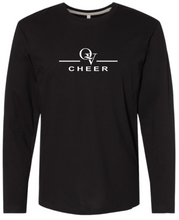 Load image into Gallery viewer, QUAKER VALLEY CHEER FINE COTTON JERSEY YOUTH &amp; ADULT LONG SLEEVE TEE -  WHITE OR BLACK