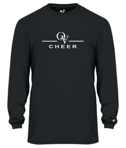QUAKER VALLEY CHEER -  YOUTH & ADULT PERFORMANCE SOFTLOCK LONG SLEEVE T-SHIRT - WHITE OR BLACK