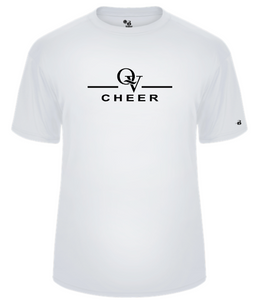 QUAKER VALLEY CHEER -  YOUTH & ADULT PERFORMANCE SOFTLOCK SHORT SLEEVE T-SHIRT - WHITE OR BLACK