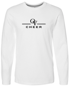 QUAKER VALLEY CHEER FINE COTTON JERSEY YOUTH & ADULT LONG SLEEVE TEE -  WHITE OR BLACK