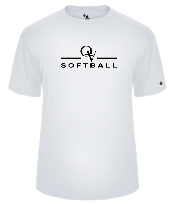 *NEW* QUAKER VALLEY SOFTBALL -  YOUTH & ADULT PERFORMANCE SOFTLOCK SHORT SLEEVE T-SHIRT - WHITE OR BLACK