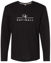 Load image into Gallery viewer, *NEW* QUAKER VALLEY SOFTBALL FINE COTTON JERSEY YOUTH &amp; ADULT LONG SLEEVE TEE -  WHITE OR BLACK