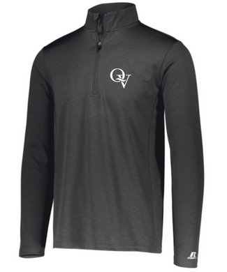 QUAKER VALLEY MEN'S RUSSELL BRAND EMBROIDERED DRY-POWER LIGHTWEIGHT QUARTER ZIP