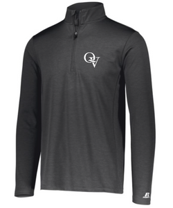QUAKER VALLEY MEN'S RUSSELL BRAND EMBROIDERED DRY-POWER LIGHTWEIGHT QUARTER ZIP