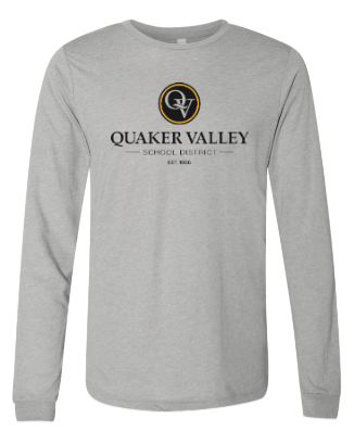 QUAKER VALLEY YOUTH & ADULT LONG SLEEVE TRI-BLEND TSHIRT - GREY