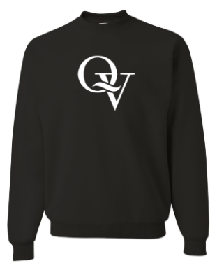QUAKER VALLEY YOUTH & ADULT CREW NECK SWEATSHIRT - BLACK