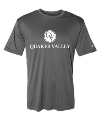 QUAKER VALLEY YOUTH & ADULT PERFORMANCE SHORT SLEEVE T-SHIRT - GRAPHITE