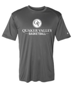 QUAKER VALLEY BASKETBALL YOUTH & ADULT PERFORMANCE SOFTLOCK SHORT SLEEVE TEE - BLACK OR GRAPHITE