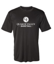 Load image into Gallery viewer, QUAKER VALLEY BASKETBALL YOUTH &amp; ADULT PERFORMANCE SOFTLOCK SHORT SLEEVE TEE - BLACK OR GRAPHITE