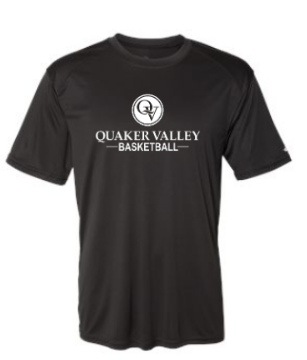 QUAKER VALLEY BASKETBALL YOUTH & ADULT PERFORMANCE SOFTLOCK SHORT SLEEVE TEE - BLACK OR GRAPHITE