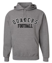 Load image into Gallery viewer, QUAKER VALLEY FOOTBALL YOUTH &amp; ADULT HOODED SWEATSHIRT - BLACK OR OXFORD GRAY