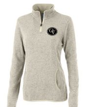 Load image into Gallery viewer, QUAKER VALLEY WOMEN&#39;S EMBROIDERED HEATHERED FLEECE PULLOVER - LIGHT GRAY OR OATMEAL