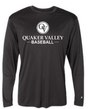 Load image into Gallery viewer, QUAKER VALLEY BASEBALL -  YOUTH &amp; ADULT PERFORMANCE SOFTLOCK LONG SLEEVE T-SHIRT - GRAPHITE OR BLACK