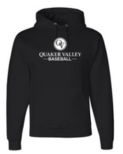 Load image into Gallery viewer, QUAKER VALLEY BASEBALL YOUTH &amp; ADULT HOODED SWEATSHIRT - BLACK OR OXFORD GRAY