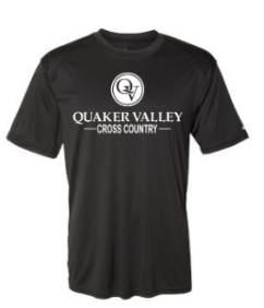 QUAKER VALLEY CROSS COUNTRY YOUTH & ADULT PERFORMANCE SOFTLOCK SHORT SLEEVE TEE - BLACK OR GRAPHITE