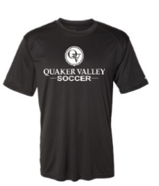 QUAKER VALLEY SOCCER YOUTH & ADULT PERFORMANCE SOFTLOCK SHORT SLEEVE TEE - BLACK OR GRAPHITE