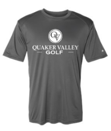 QUAKER VALLEY GOLF YOUTH & ADULT PERFORMANCE SOFTLOCK SHORT SLEEVE TEE - BLACK OR GRAPHITE