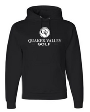 Load image into Gallery viewer, QUAKER VALLEY GOLF YOUTH &amp; ADULT HOODED SWEATSHIRT - BLACK OR OXFORD GRAY