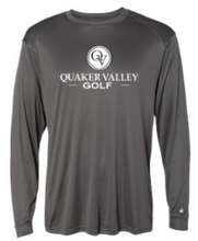 Load image into Gallery viewer, QUAKER VALLEY GOLF -  YOUTH &amp; ADULT PERFORMANCE SOFTLOCK LONG SLEEVE T-SHIRT - GRAPHITE OR BLACK
