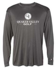 QUAKER VALLEY GOLF -  YOUTH & ADULT PERFORMANCE SOFTLOCK LONG SLEEVE T-SHIRT - GRAPHITE OR BLACK