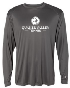 QUAKER VALLEY TENNIS -  YOUTH & ADULT PERFORMANCE SOFTLOCK LONG SLEEVE T-SHIRT - GRAPHITE OR BLACK