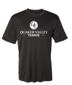QUAKER VALLEY TENNIS YOUTH & ADULT PERFORMANCE SOFTLOCK SHORT SLEEVE TEE - BLACK OR GRAPHITE