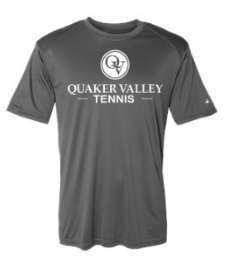 QUAKER VALLEY TENNIS YOUTH & ADULT PERFORMANCE SOFTLOCK SHORT SLEEVE TEE - BLACK OR GRAPHITE