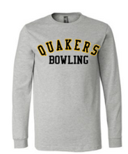 Load image into Gallery viewer, QUAKER VALLEY BOWLING YOUTH &amp; ADULT LONG SLEEVE TEE - BLACK OR ATHLETIC GREY