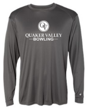 Load image into Gallery viewer, QUAKER VALLEY BOWLING-  YOUTH &amp; ADULT PERFORMANCE SOFTLOCK LONG SLEEVE T-SHIRT - GRAPHITE OR BLACK
