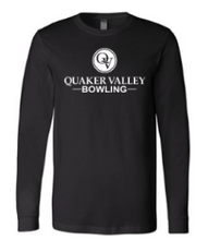Load image into Gallery viewer, QUAKER VALLEY BOWLING YOUTH &amp; ADULT LONG SLEEVE TEE - BLACK OR ATHLETIC GREY